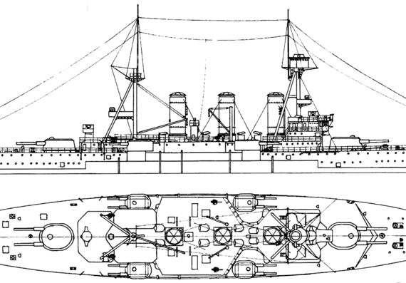 Корабль HS Georgios Averof [Armored Cruiser] - Greece (1943) - чертежи, габариты, рисунки